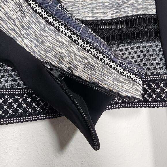 Jonathan Simkhai Front Zip Jacket Pattern Texture Mesh Black Gray Indigo Small - Picture 3 of 10